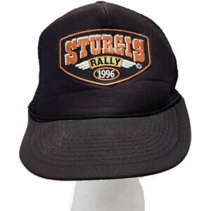1996 Vintage Sturgis 56th Bike Rally Motorcycle Black Hills Snapback Trucker Hat